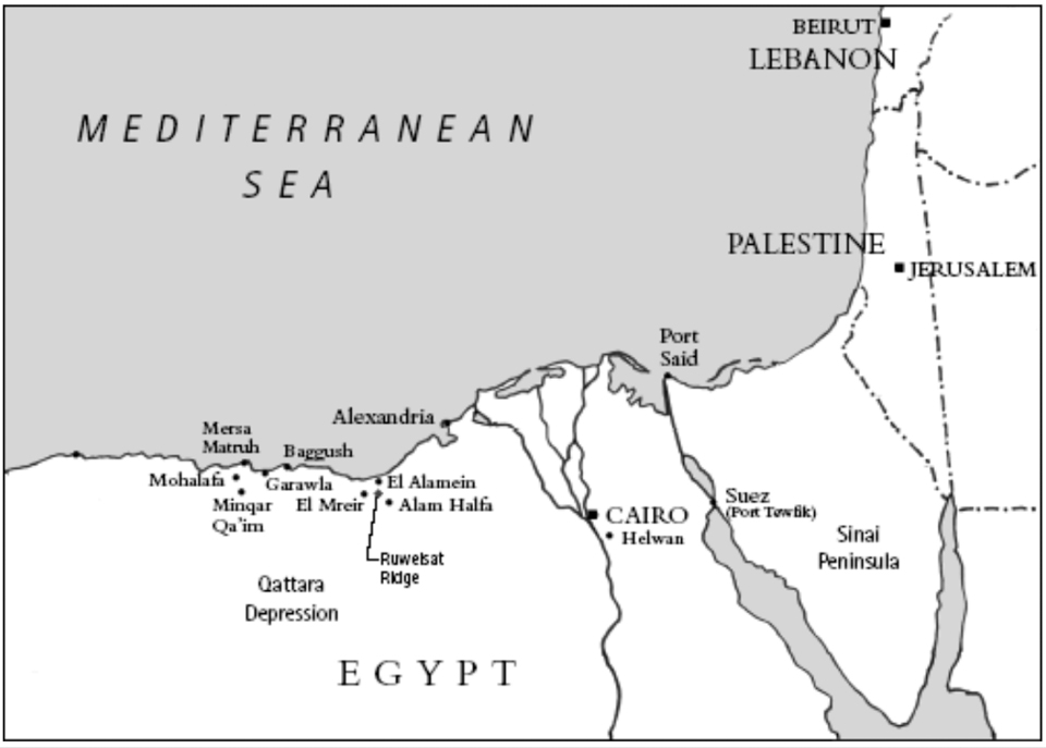 El Alamein campaign map, June-October 1942